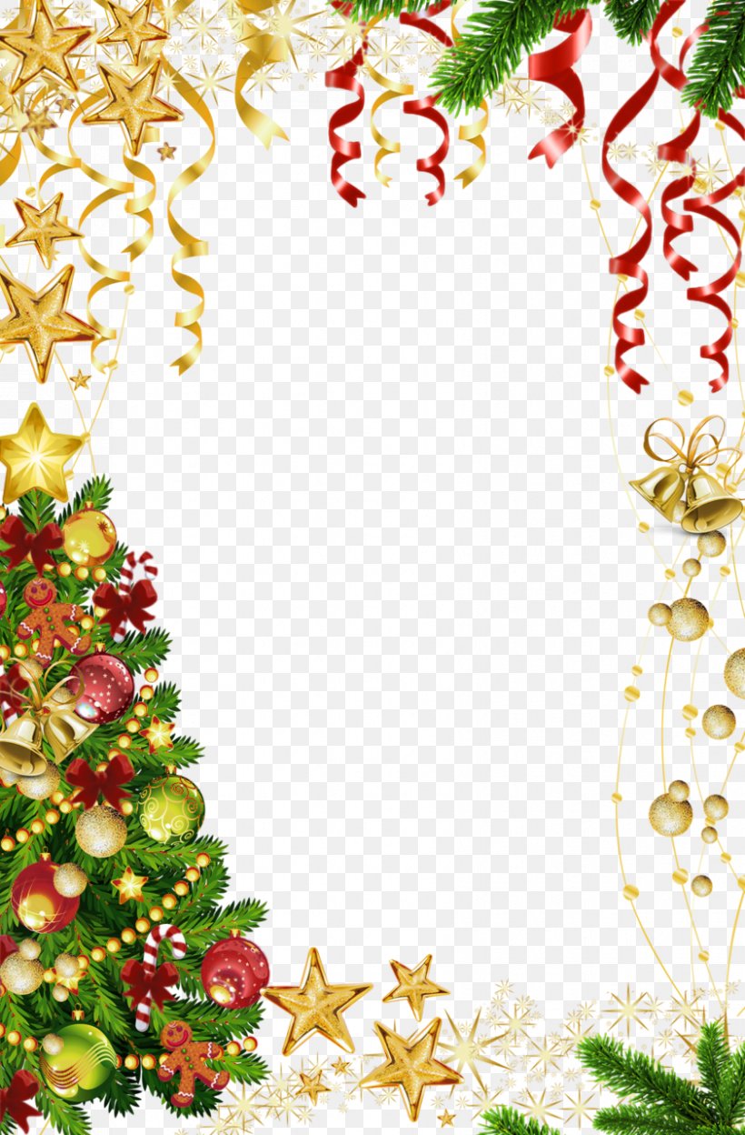 Christmas Tree Santa Claus Christmas Ornament, PNG, 841x1280px, Christmas, Aquifoliaceae, Border, Branch, Christmas And Holiday Season Download Free