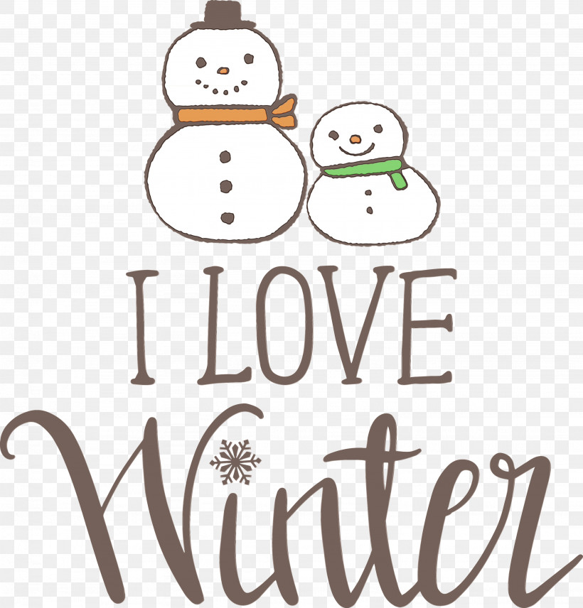 Snowman, PNG, 2871x3000px, I Love Winter, Biology, Cartoon, Happiness, Line Download Free
