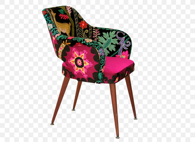 Chair Furniture Suzani Mid-century Modern, PNG, 800x600px, Chair, Eero Saarinen, Embroidery, Furniture, Magenta Download Free