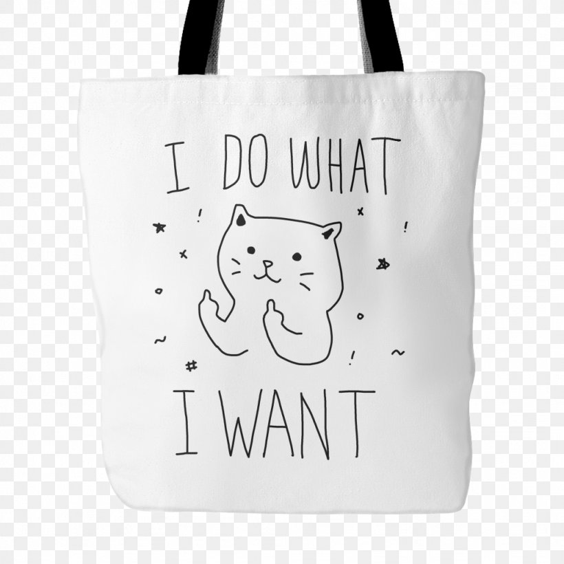 Tote Bag Cat Clothing Kitten, PNG, 1024x1024px, Tote Bag, Bag, Black And White, Brand, Cat Download Free