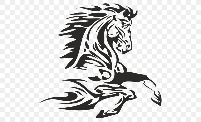 Horse Sticker Decal, PNG, 500x500px, Horse, Art, Big Cats, Black, Black And White Download Free