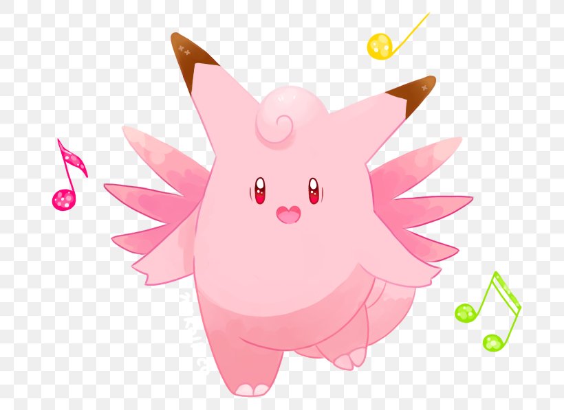 Clefable Pokémon Clefairy Art Rabbit, PNG, 726x597px, Watercolor, Cartoon, Flower, Frame, Heart Download Free