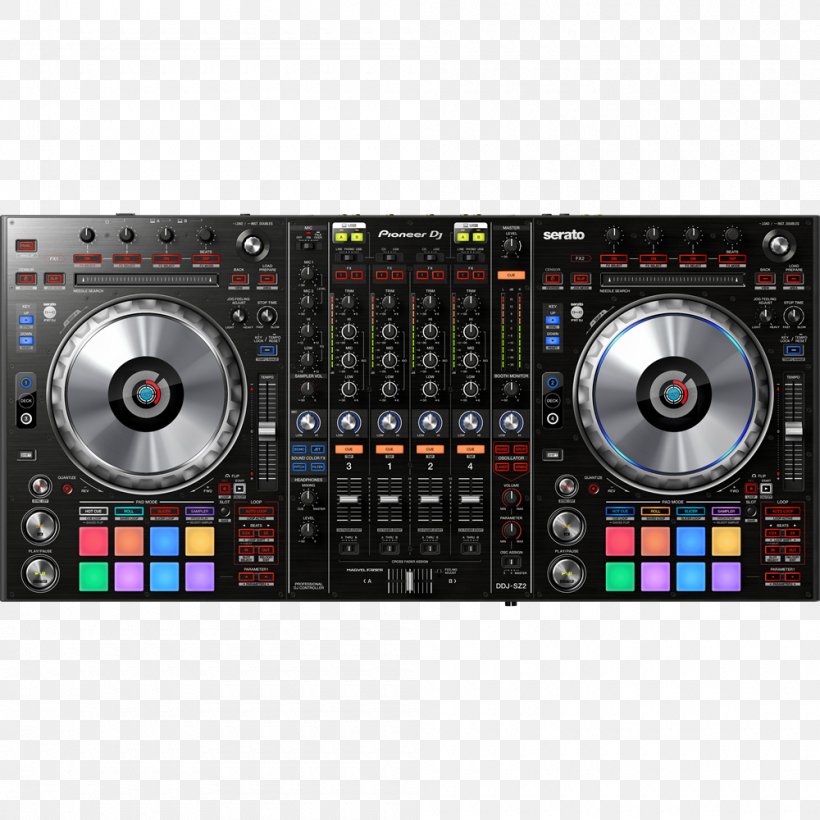 DJ Controller Pioneer DJ Disc Jockey Audio Mixers Serato Audio Research, PNG, 1000x1000px, Watercolor, Cartoon, Flower, Frame, Heart Download Free