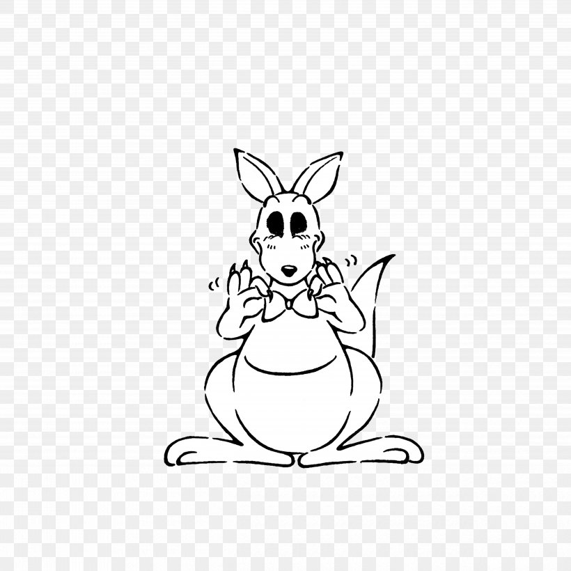 Red Kangaroo, PNG, 5000x5000px, Kangaroo, Animal, Art, Black And White, Cartoon Download Free