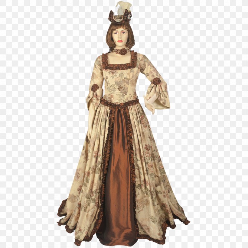 Renaissance Gown Robe Dress Middle Ages, PNG, 850x850px, Renaissance, Clothing, Costume, Costume Design, Dress Download Free