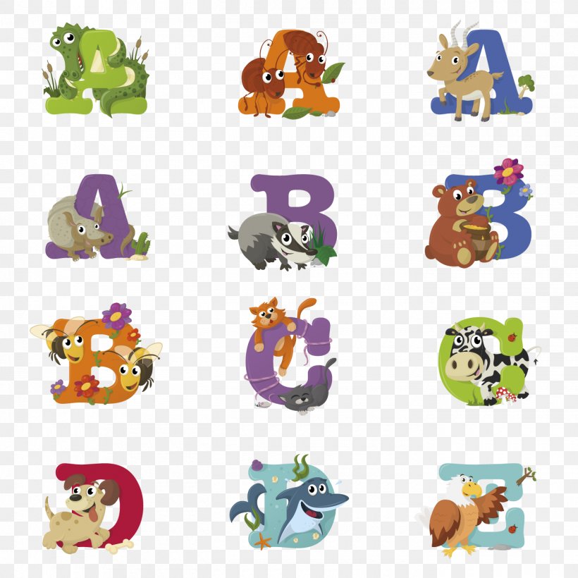 Alphabet Letter Animal Clip Art, PNG, 1400x1400px, Alphabet, Animal, Animal Figure, Cartoon, Character Download Free
