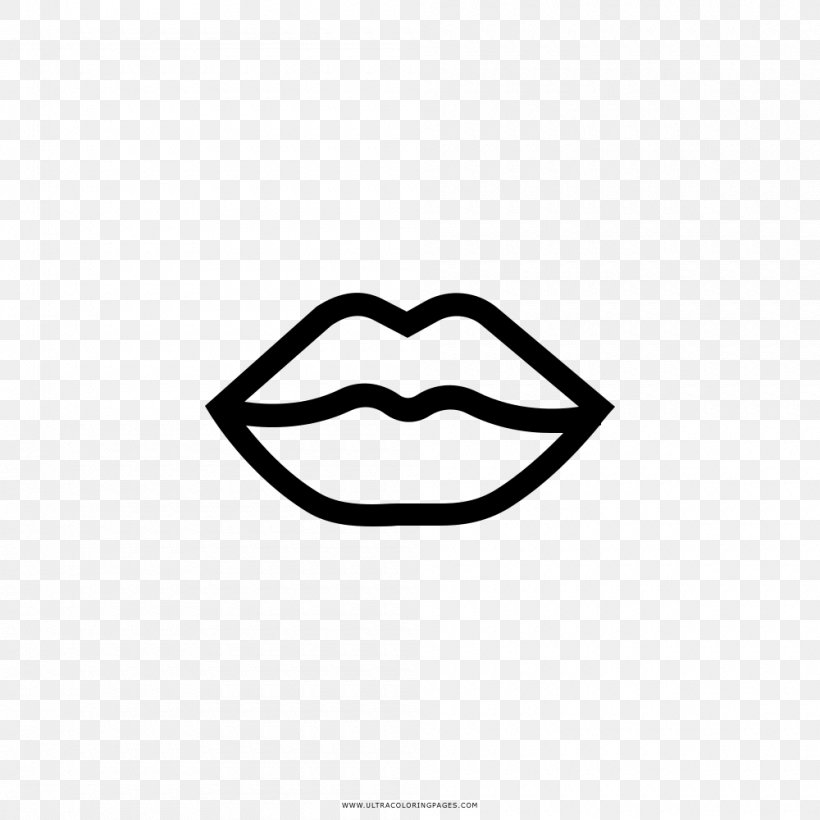 Drawing Kiss Coloring Book Lip Love, PNG, 1000x1000px, Drawing, Area, Black, Black And White, Cartoon Download Free