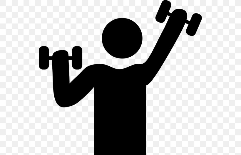 Dumbbell Weight Training Clip Art, PNG, 555x528px, Dumbbell, Black And White, Brand, Communication, Exercise Download Free