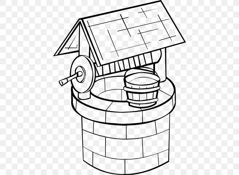Water Well Clip Art, PNG, 456x599px, Water Well, Area, Artwork, Black And White, Coloring Book Download Free
