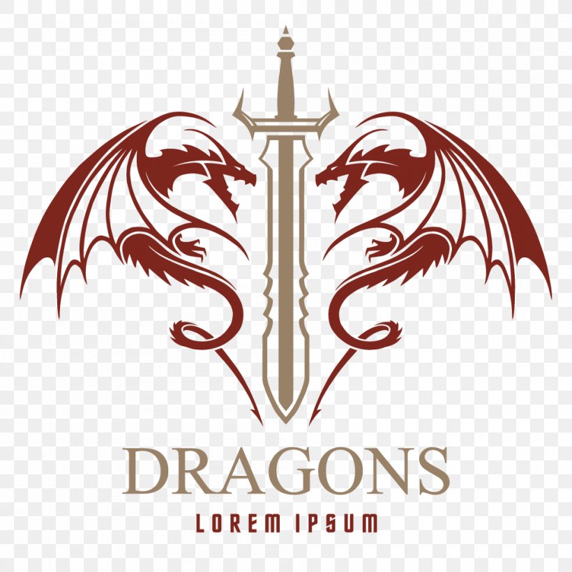 Logo Sword, PNG, 1000x1000px, Sword, Art, Brand, Dragon, Fictional Character Download Free