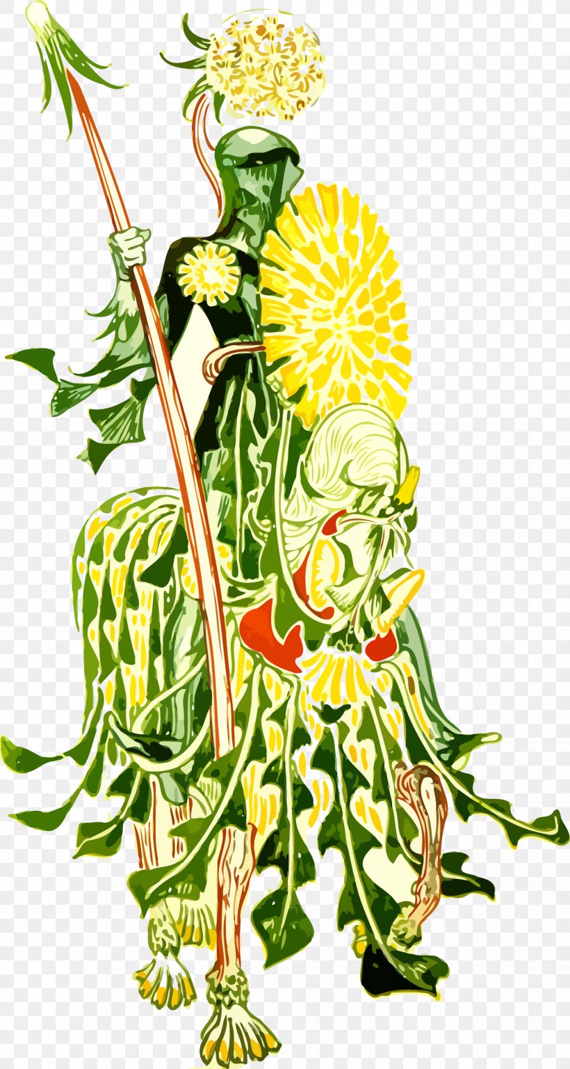 A Floral Fantasy In An Old English Garden Common Dandelion Knight Illustration, PNG, 1438x2695px, Common Dandelion, Art, Artist, Artwork, Book Download Free