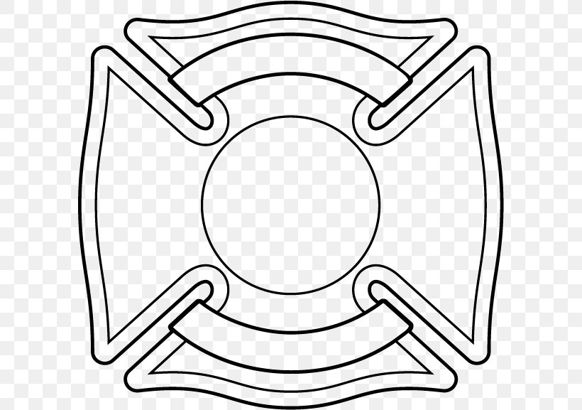 Firefighter Decal Fire Department Sticker Rescue, PNG, 600x577px, Firefighter, Area, Badge, Black And White, Coloring Book Download Free
