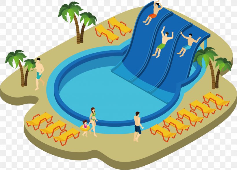 Water Park Swimming Pool Illustration, PNG, 2252x1615px, Water Park, Amusement Park, Area, Indoor Water Park, Isometric Projection Download Free