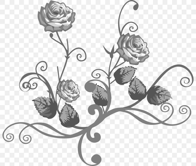 Clip Art Rose Floral Design Flower Bouquet, PNG, 800x695px, Rose, Black And White, Black Rose, Branch, Cut Flowers Download Free