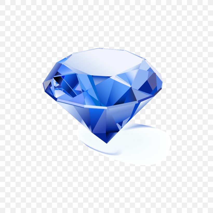 Diamond Illustration, PNG, 1024x1024px, Diamond, Blue, Cobalt Blue, Crystal, Gemstone Download Free