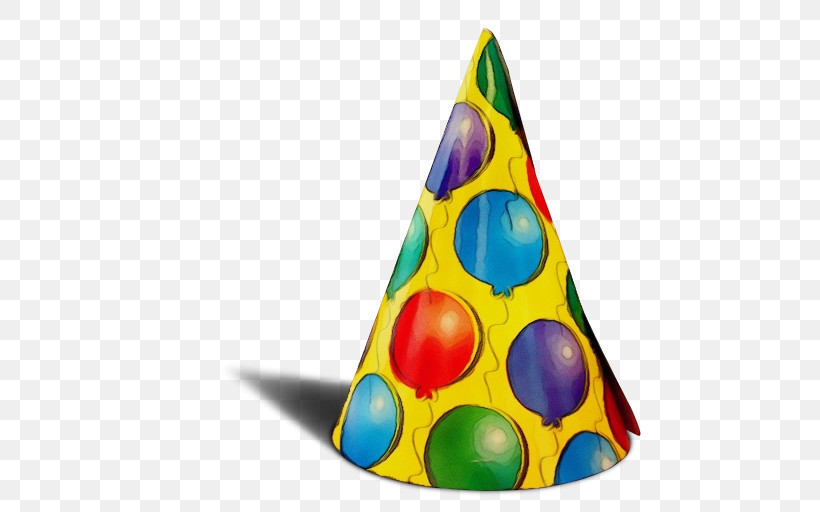 Party Hat, PNG, 512x512px, Watercolor, Hat, Paint, Party, Party Hat Download Free