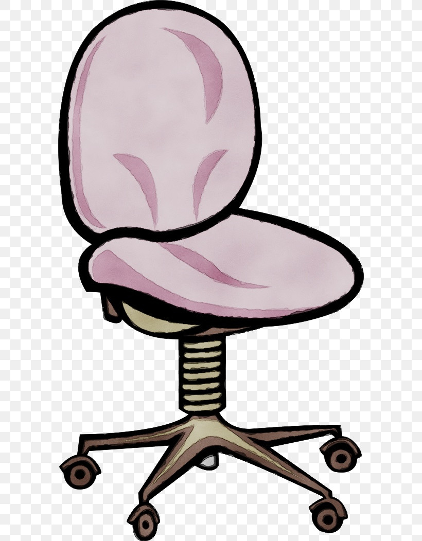 Office Chair Table Sitting Cartoon Purple, PNG, 594x1052px, Watercolor, Cartoon, Chair, Geometry, Line Download Free