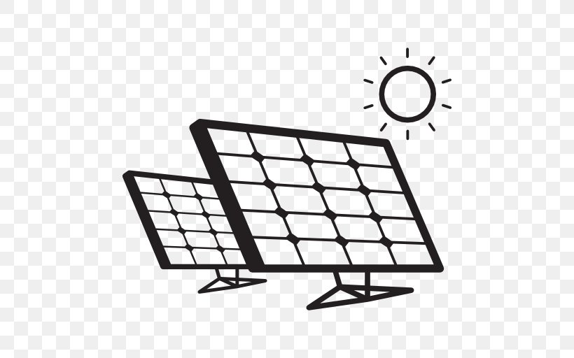 Solar Power Solar Panels Solar Energy Business, PNG, 512x512px, Solar Power, Alternative Energy, Area, Black And White, Business Download Free