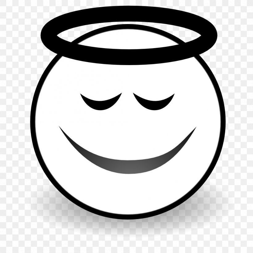 Angel Smiley Line Art Clip Art, PNG, 999x999px, Angel, Black And White, Cartoon, Drawing, Emoticon Download Free