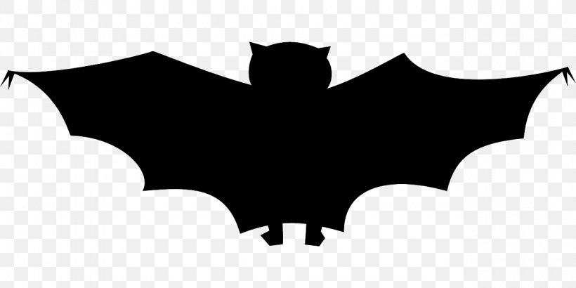 Bat Silhouette Clip Art, PNG, 1280x640px, Bat, Black, Black And White, Drawing, Leaf Download Free