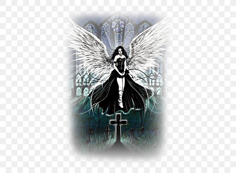 Fallen Angel Fallen Angel Gothic Art Azrael, PNG, 421x600px, Watercolor, Cartoon, Flower, Frame, Heart Download Free