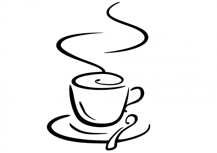 Coffee Cup Clip Art Teacup, PNG, 2080x1470px, Coffee, Area, Artwork, Black And White, Coffee Cup Download Free