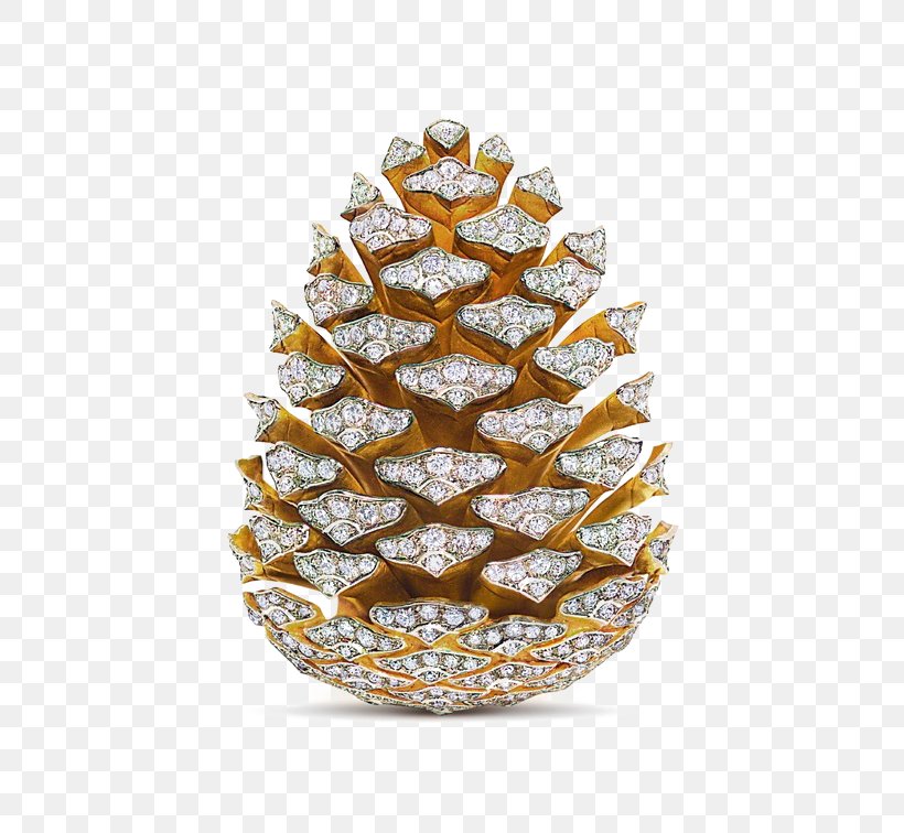 Jewellery Conifer Cone Diamond Brooch Verdura, PNG, 550x756px, Jewellery, Brooch, Carat, Conifer Cone, Designer Download Free