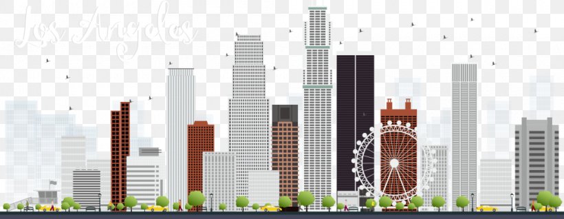 Los Angeles Skyline Clip Art, PNG, 1000x389px, Downtown Los Angeles