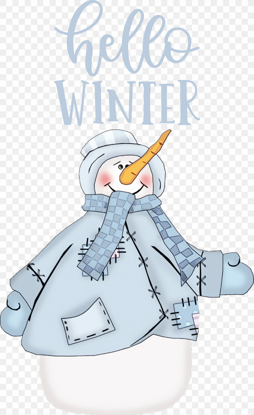 Snowman, PNG, 1833x2999px, Hello Winter, Cartoon, Drawing, Paint, Season Download Free