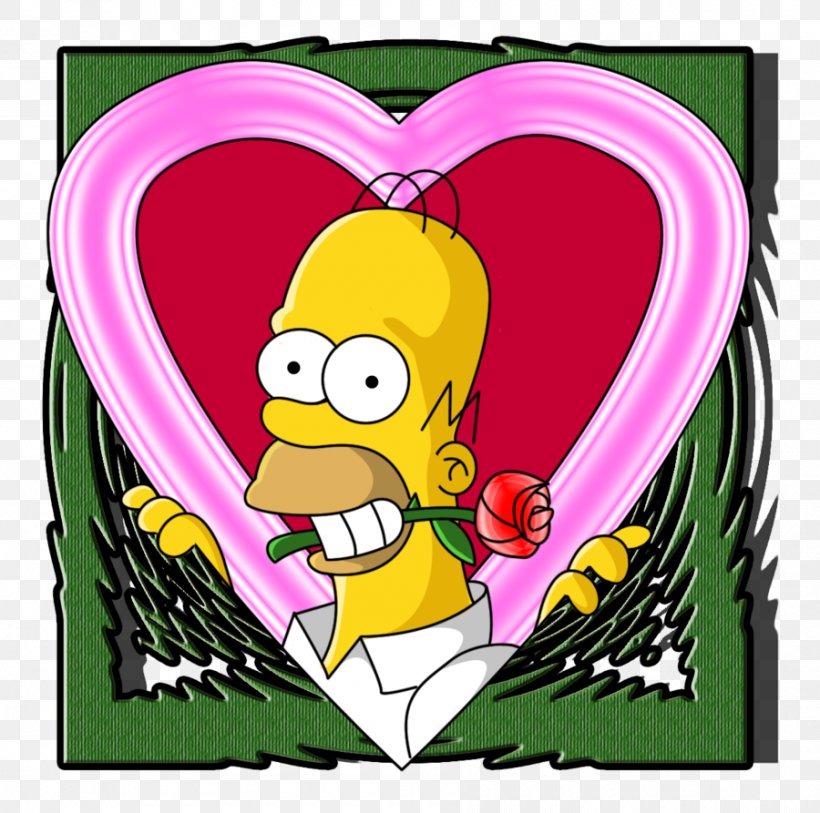 The Simpsons: Tapped Out Homer Simpson Marge Simpson Lisa Simpson I Love Lisa, PNG, 900x893px, Watercolor, Cartoon, Flower, Frame, Heart Download Free