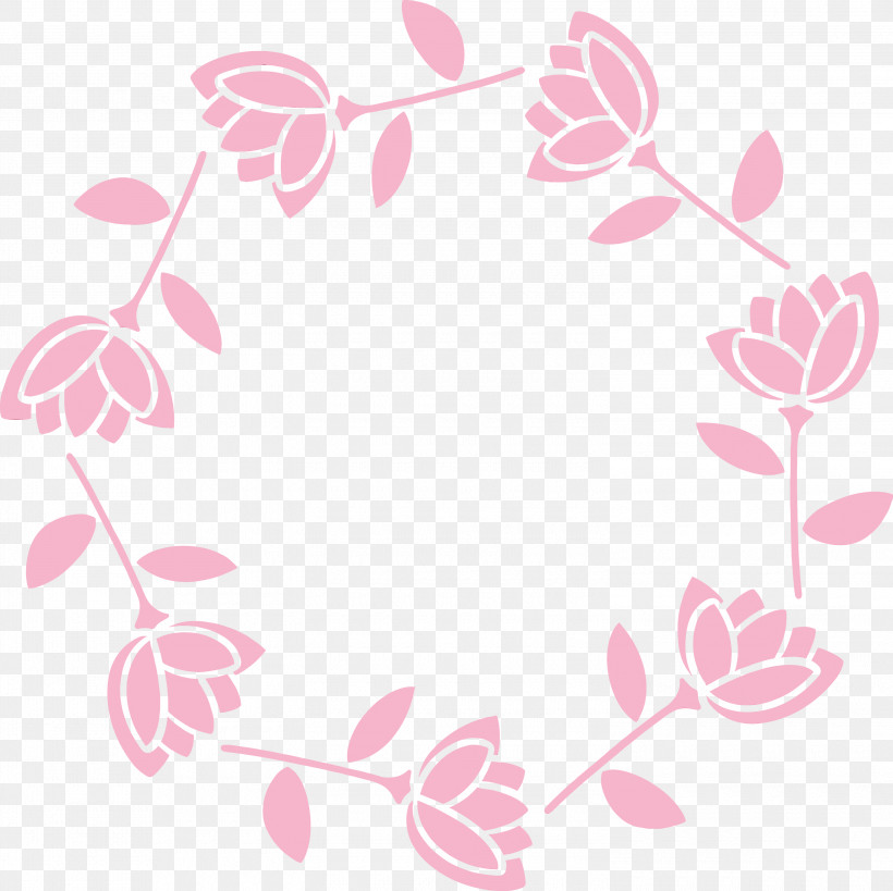Pink Leaf Pedicel Plant Petal, PNG, 3000x2998px, Floral Frame, Flower, Flower Frame, Heart, Leaf Download Free