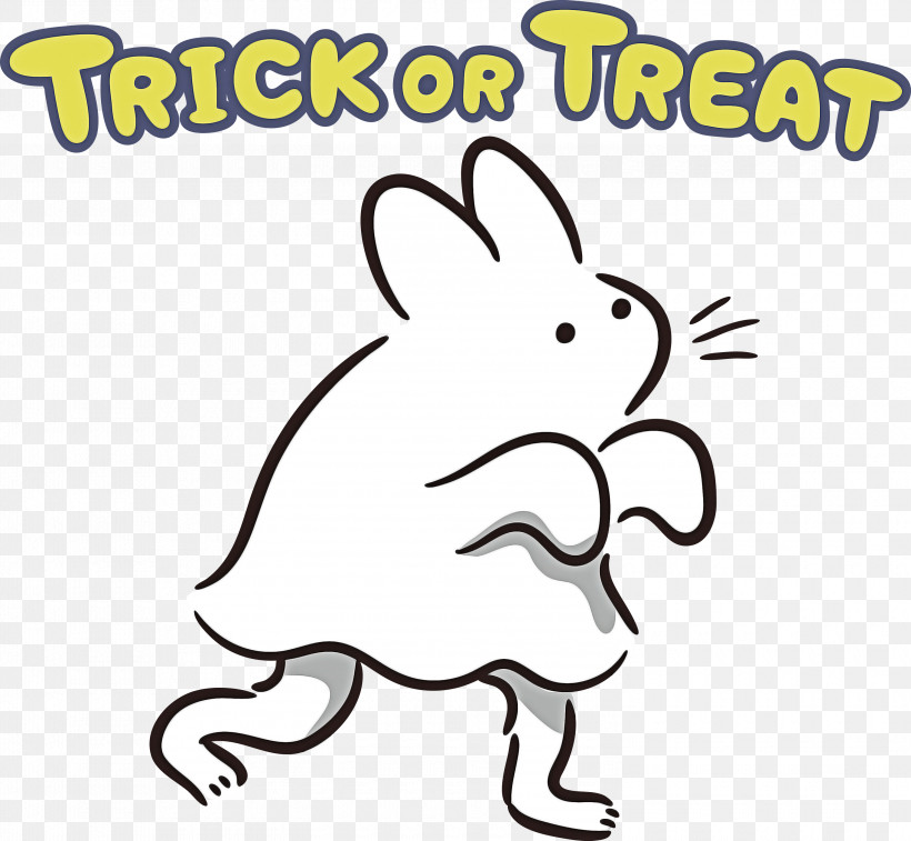 TRICK OR TREAT Happy Halloween, PNG, 3000x2770px, Trick Or Treat, Happy Halloween, Line Art, Meter, Rabbit Download Free