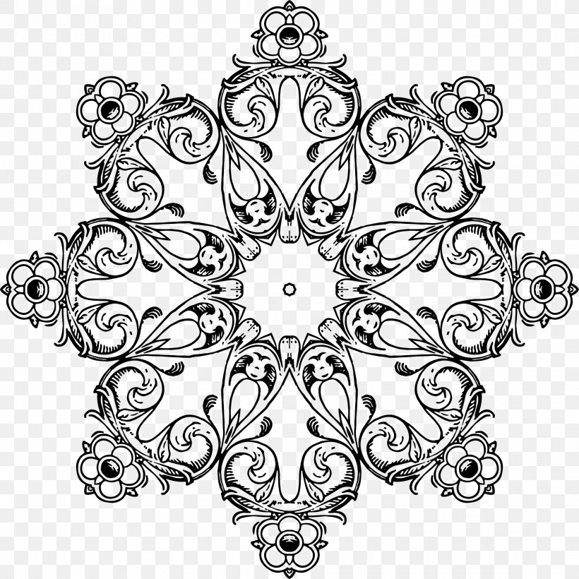 Coloring Book Floral Design Mandala, PNG, 2278x2278px, Coloring Book, Architecture, Art, Black And White, Body Jewelry Download Free