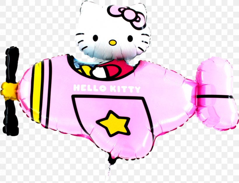 Airplane Toy Balloon Hello Kitty Character, PNG, 824x630px, Airplane, Aircraft, Artwork, Balloon, Birthday Download Free
