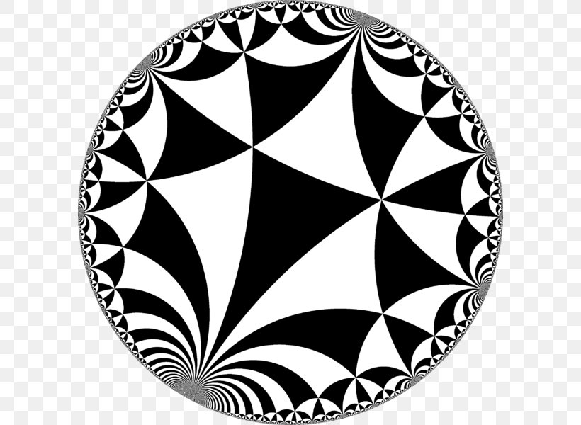 Tessellation Schwarz Triangle Function Hyperbolic Geometry, PNG, 600x600px, Tessellation, Area, Black And White, Geometry, Hyperbolic Geometry Download Free