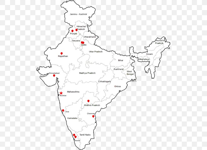 India Blank Map Somnath, PNG, 531x593px, India, Area, Artwork, Black And White, Blank Map Download Free
