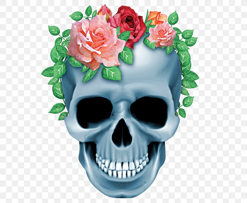 Human Skull Symbolism Human Skeleton Bone, PNG, 675x675px, Skull, Bone, Cut Flowers, Floral Design, Flower Download Free
