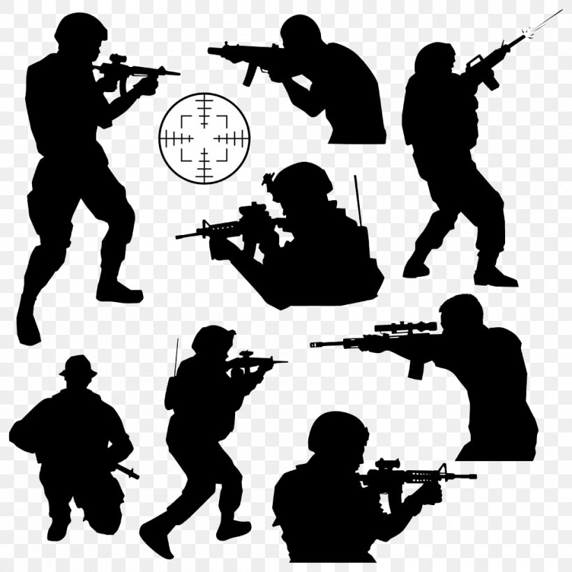 Body Combat Soldier Clip Art, PNG, 1000x1000px, Combat, Army, Art, Battle, Black And White Download Free