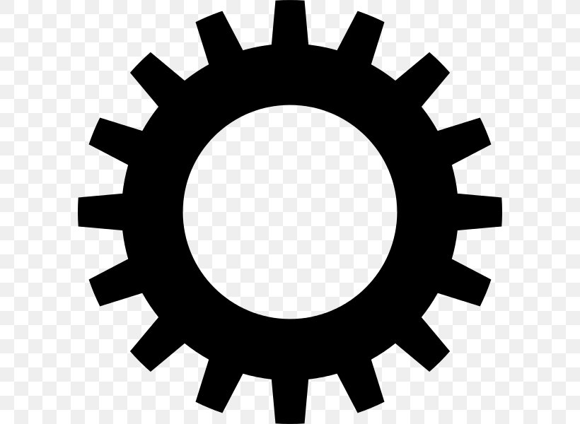 Gear Clip Art, PNG, 600x600px, Gear, Black And White, Clockwork, Hardware Accessory, Illustrator Download Free