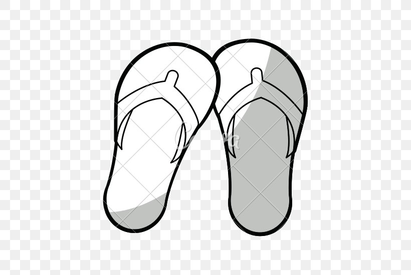 Flip-flops Clip Art Sandal Image Footwear, PNG, 550x550px, Flipflops, Area, Black And White, Cartoon, Chart Download Free