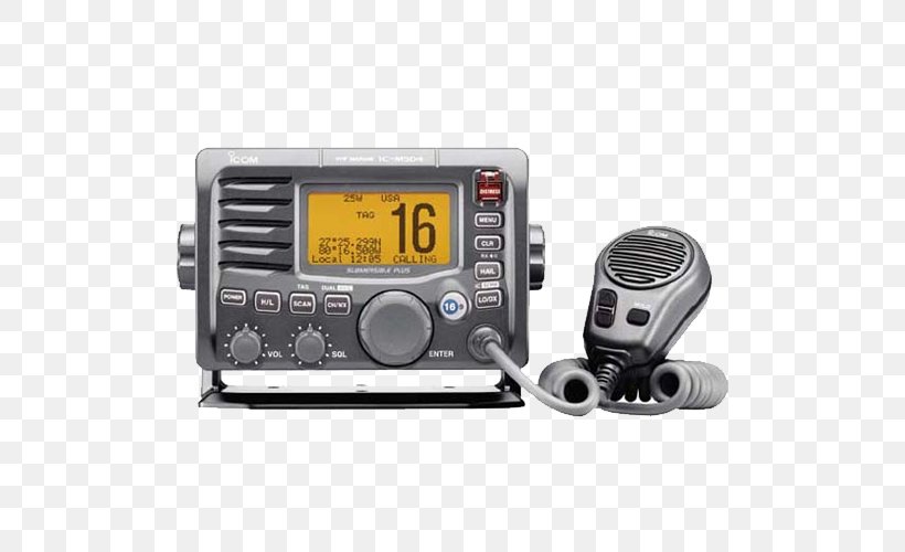 Marine VHF Radio Very High Frequency Icom Incorporated Digital Selective Calling Transceiver, PNG, 500x500px, Marine Vhf Radio, Base Station, Channel 16 Vhf, Digital Selective Calling, Electronic Device Download Free