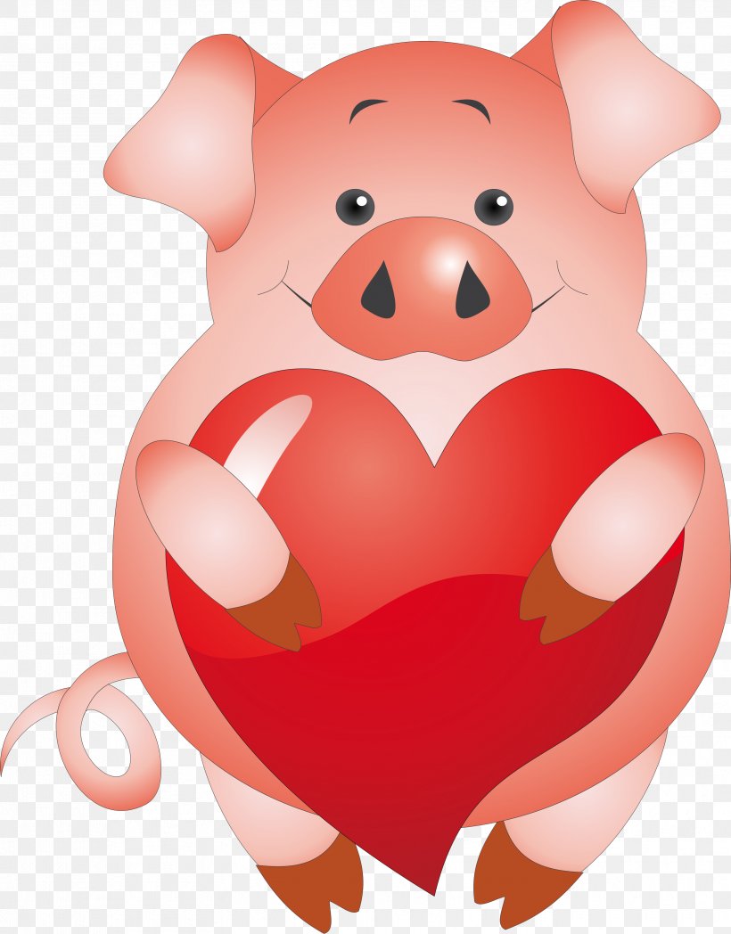 Miniature Pig Valentine's Day Clip Art, PNG, 3350x4282px, Watercolor, Cartoon, Flower, Frame, Heart Download Free