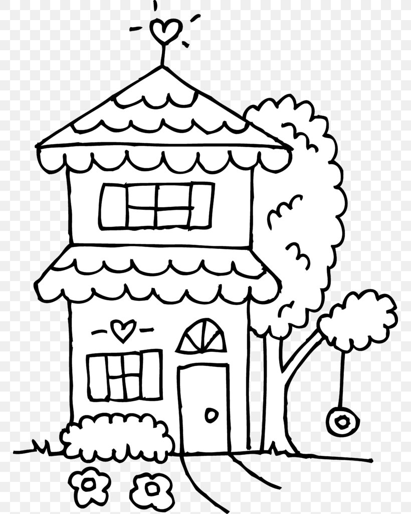Coloring Book House Clip Art Drawing Image, PNG, 768x1024px, Coloring Book, Area, Art, Black, Black And White Download Free