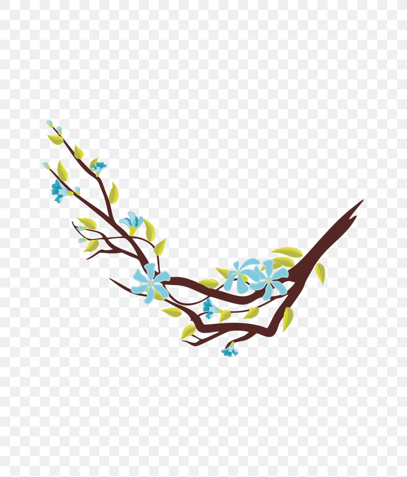 Flower Tree Euclidean Vector, PNG, 681x962px, Computer Graphics, Blue, Branch, Illustration, Pattern Download Free