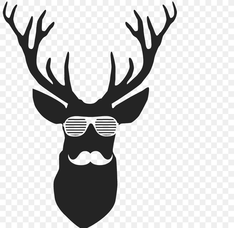 Reindeer Antler Hipster Clip Art, PNG, 800x800px, Reindeer, Antler, Barber, Beard, Black And White Download Free