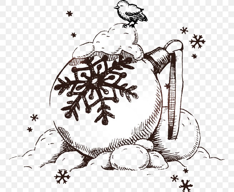 Christmas Drawing Snowman Illustration, PNG, 756x674px, Christmas, Art, Artwork, Ball, Bird Download Free
