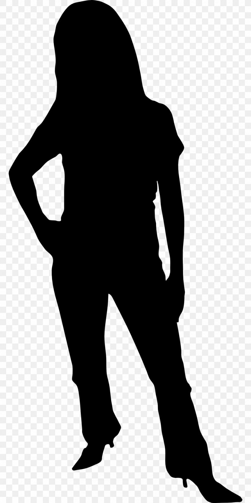 Woman Silhouette Clip Art, PNG, 960x1920px, Woman, Art, Black, Black And White, Human Download Free