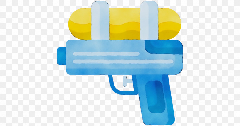 Blue Yellow Plastic Gun, PNG, 1200x630px, Watercolor, Blue, Gun, Paint, Plastic Download Free