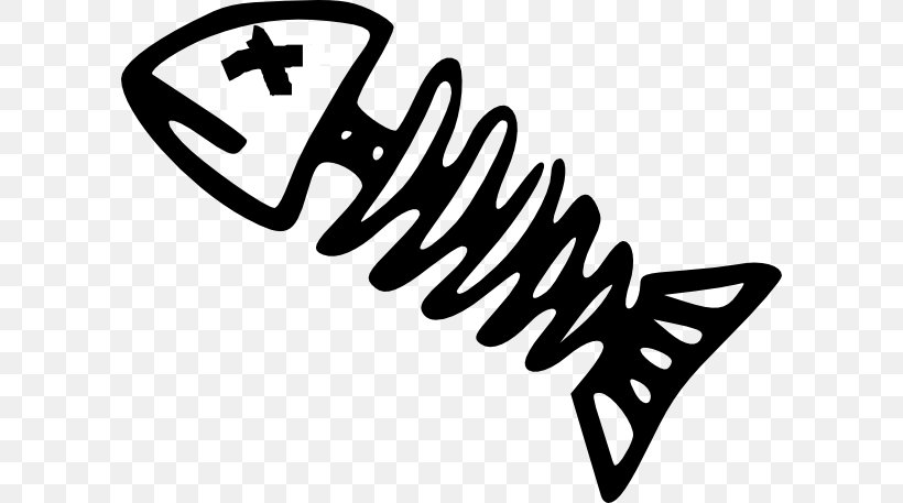Cartoon Fish Bone Skeleton Clip Art, PNG, 600x457px, Cartoon, Animation, Area, Black, Black And White Download Free