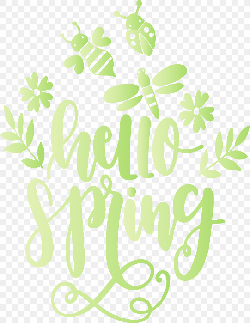 Leaf Font Plant, PNG, 2316x2999px, Hello Spring, Leaf, Paint, Plant, Spring Download Free